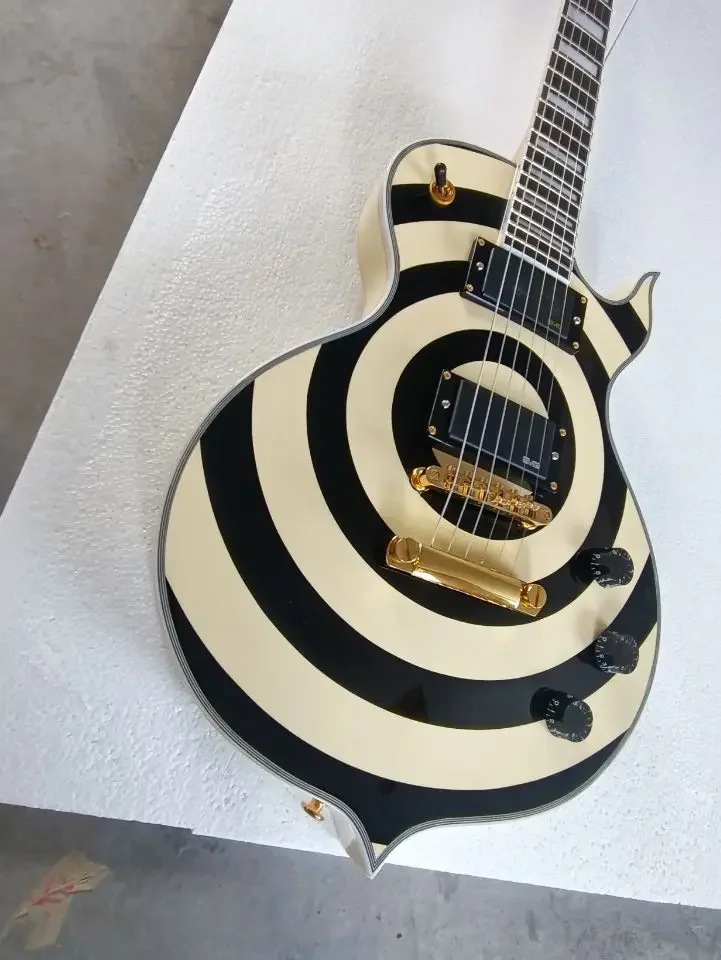 

Wylde аудио Odin Grail Gangrene белый металлик с черным Bullseye электрогитара с эбеновым грифом, большой блок Inla Mop