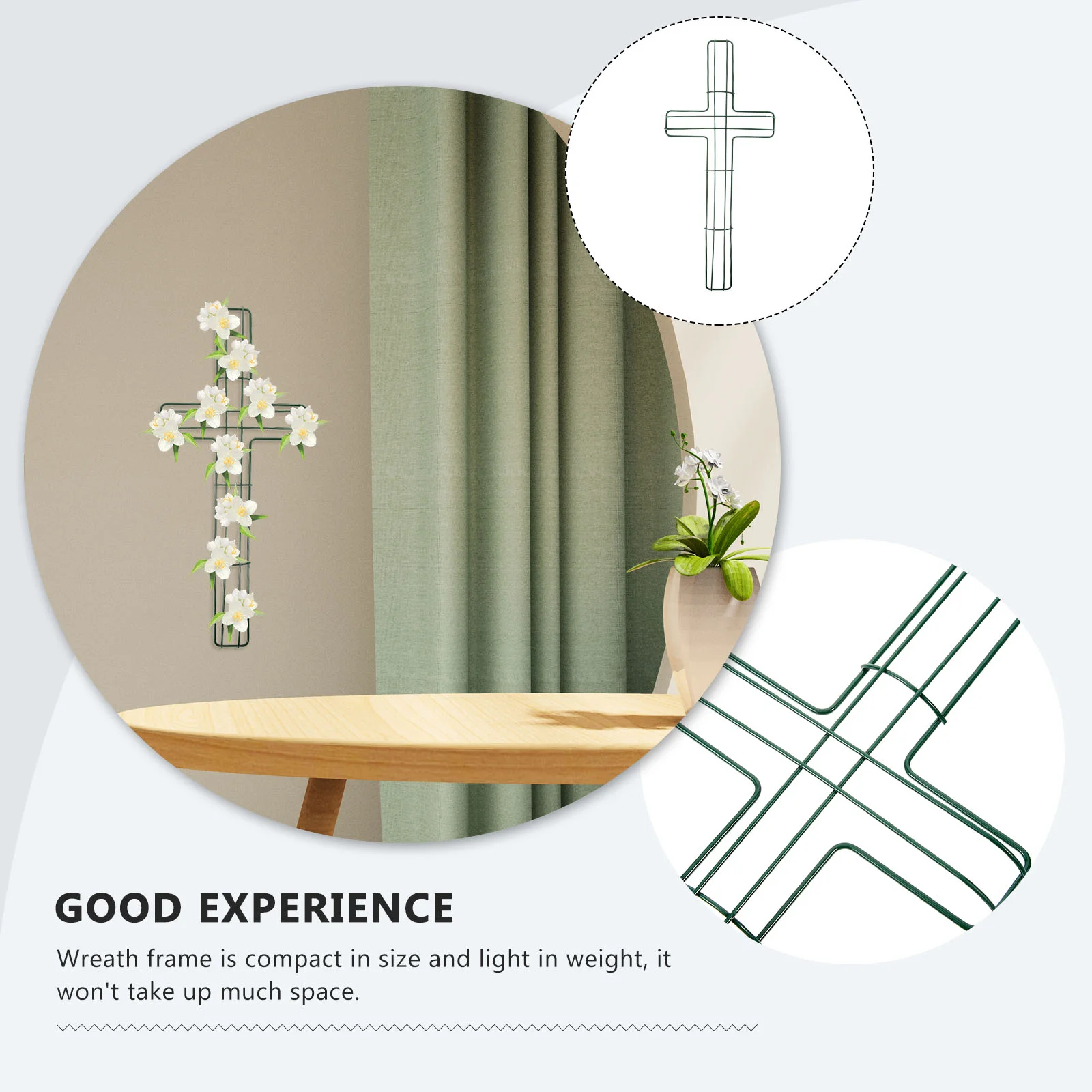 Рамка для венка рождественская гирлянда обруч украшение на стену (зеленый-40*15 см)