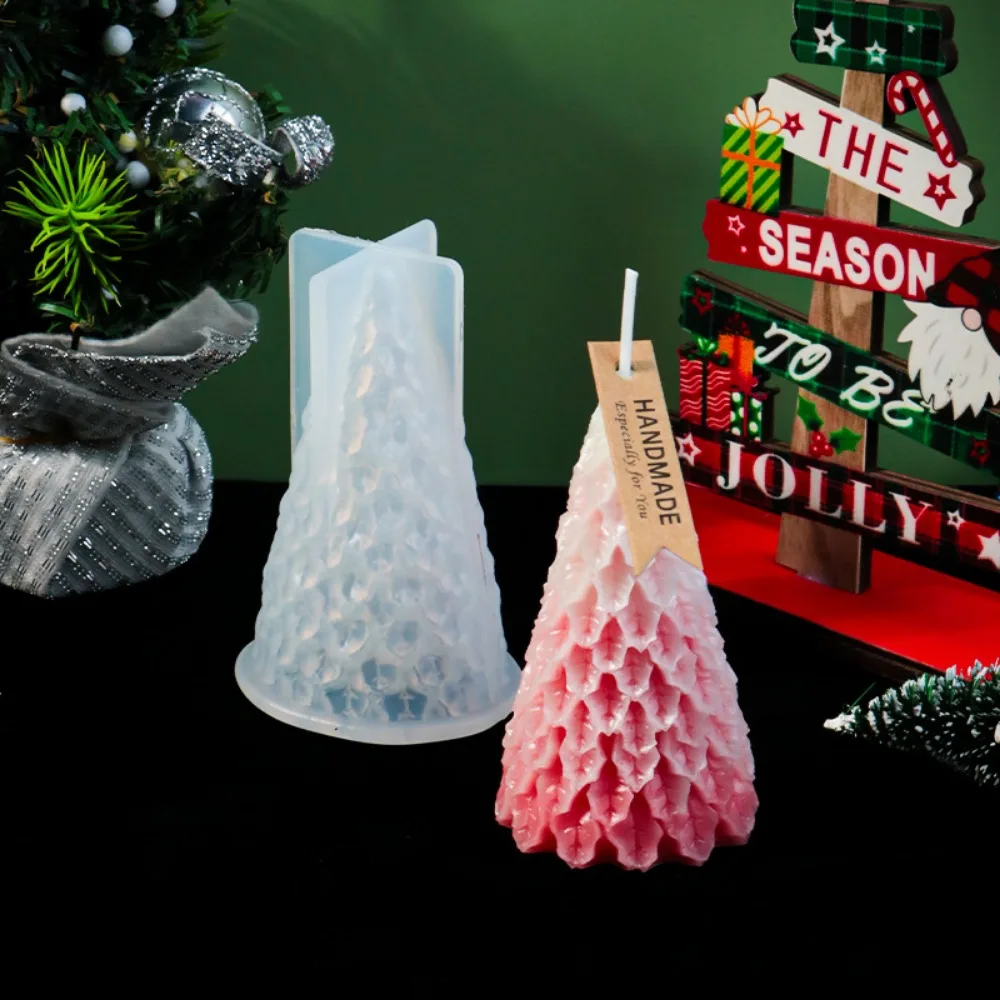 Романтичная силиконовая форма для рождественской елки свечей из сосновой