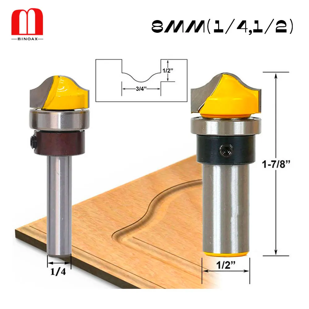 

Faux Panel Ogee Router Bit C3 Carbide Tipped Woodworking cutter Tenon Cutter for Woodworking Tools - 8mm 1/4" 1/2'' Shank