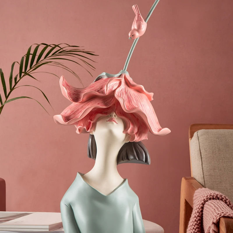 

Creative Art Figure Decoration Cute Bird Girl Living Room TV Cabinet Wine Cabinet Bedroom Home Decoration Holiday New Year Gift