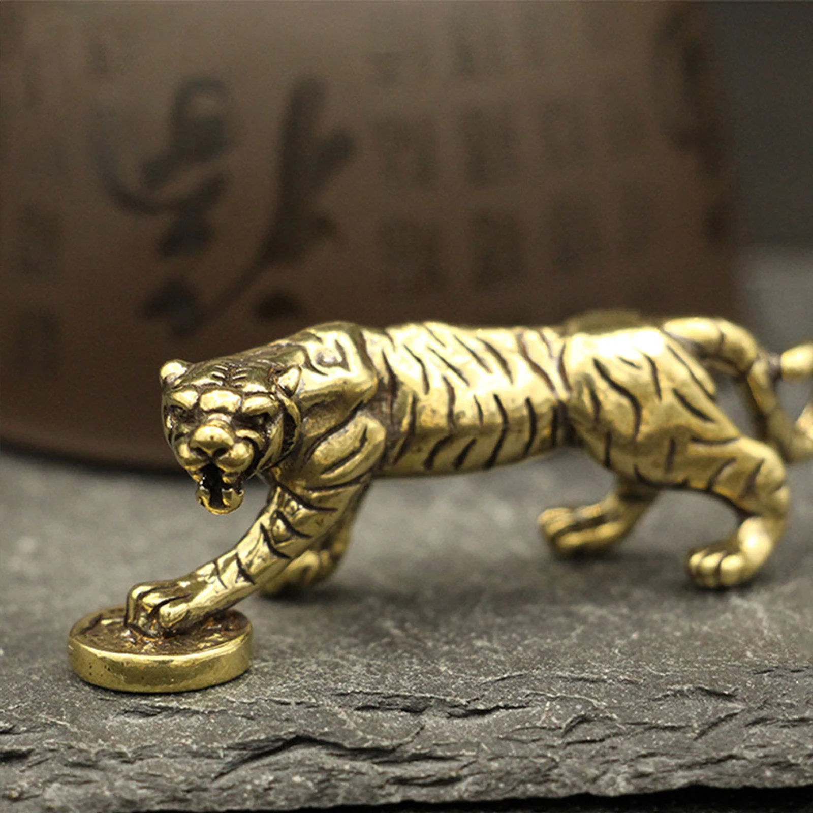 

Brass Tiger Ornaments Chinese Culture Chinese Zodiac Ornament 2022 New Year Brass Tiger Year of The Tiger Home Decor Mini
