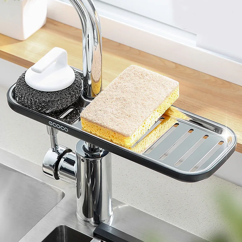 

Kitchen Sink Holder Hanging Drain Basket Adjustable Sponge Storage Faucet Holder Soap Drainer Organizer Kitchen Accesorries