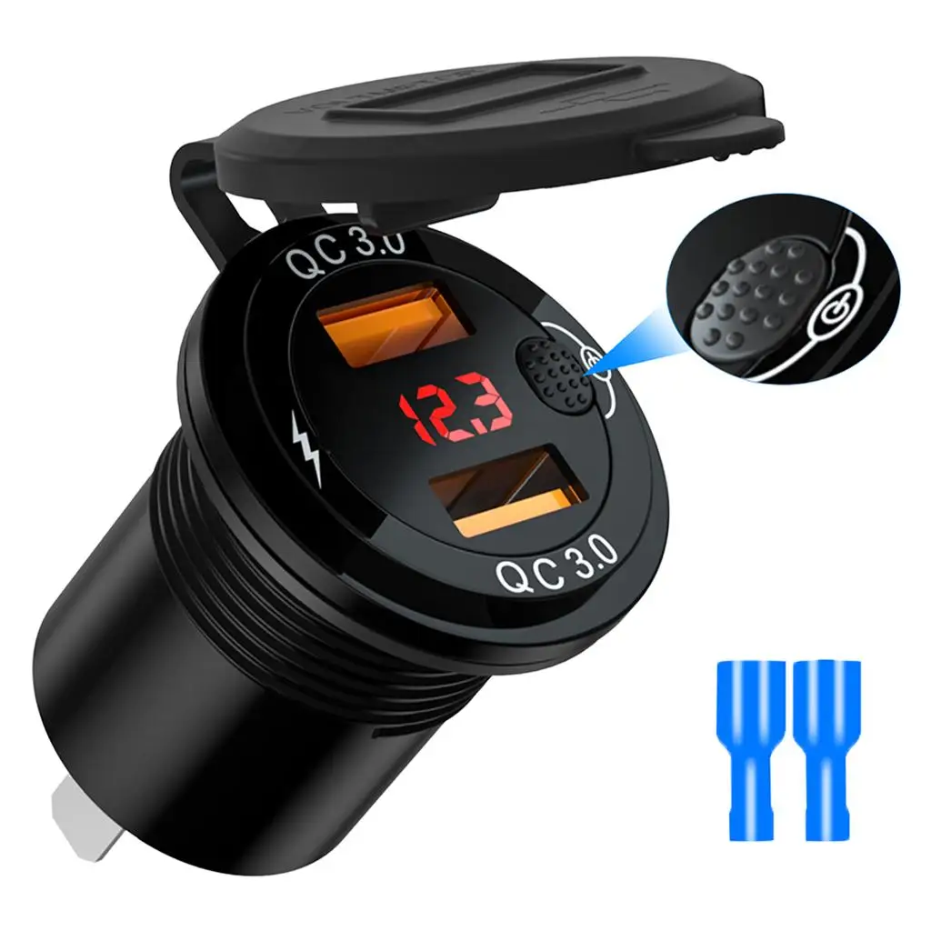 

Розетка Автомобильная с двумя USB-портами и выключателем питания