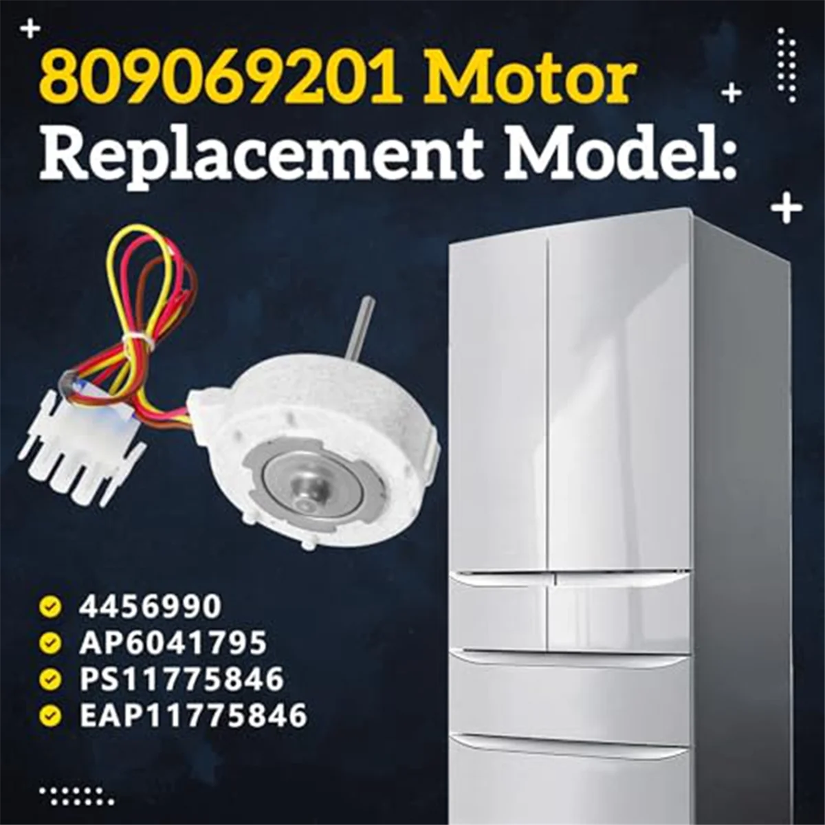 809069201 АП 6041795 Двигатель вентилятора испарителя для Frigidaire Kenmore Electrolux DGHD2361 253.70342 4456990