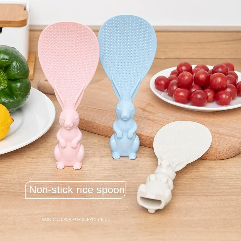 

Vertical Rabbit Spoon Rice Shovel Wheat Straw Electric Rice Cooker Rice Spoon Creative Non Stick Rice Cartoon Spoon Kitchen Item