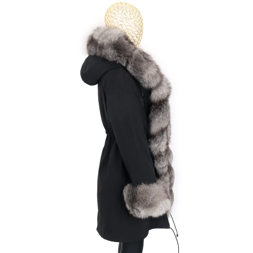 2022 New Waterproof Detachable Warm Long Parka Winter Jacket Women Real Fur Coat Natural Fox Fur Collar Hood Warm Streetwear