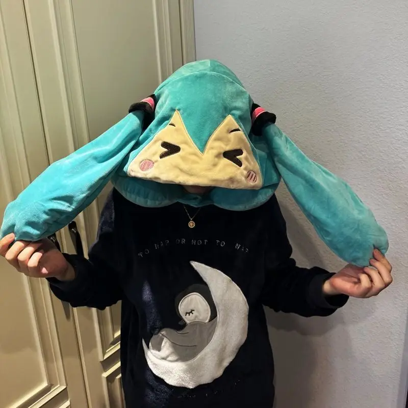 U-образная подушка с капюшоном Хацунэ Мику из мультфильма аниме дорожный самолёт