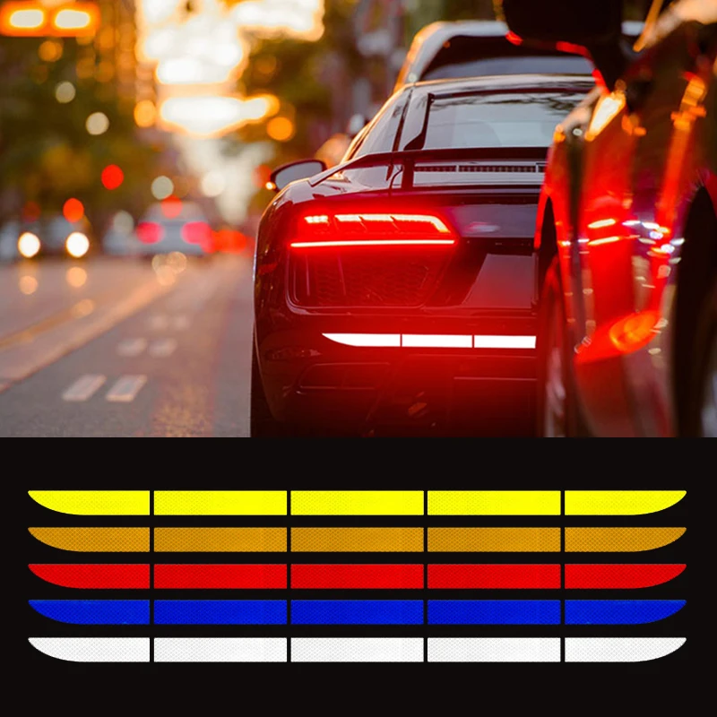 

Car Trunk Bumper Decoration Sticker Reflective Warning Tape For Peugeot 307 206 308 407 207 3008 406 208 508 301 2008 408 5008