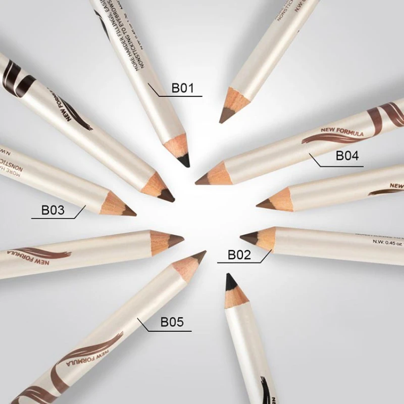 

5pcs Hard Core Wooden Stick Eyebrow Pencil with Brush Long Lasting Colorful Waterproof Popular 5 Colors