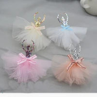 10pcslot 9 5x7 5cm lace skirt ballet girls padded appliqued for diy handmade kawaii children hair clip accessories hat shoes