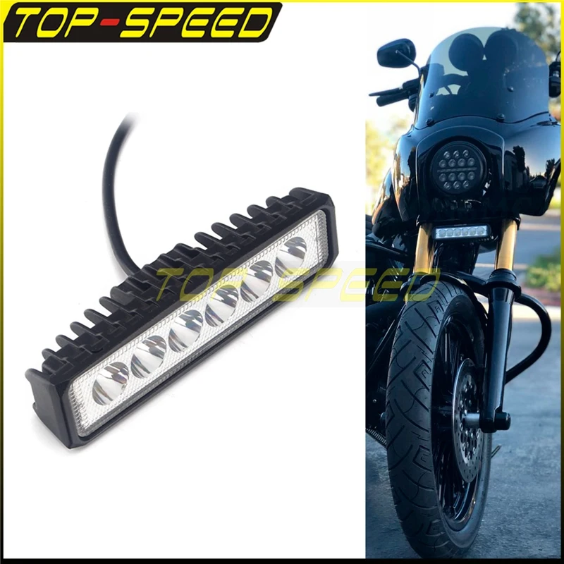 

Universal Headlight Fairing LED Light Bar Spot Light Daytime Running Light DRL For Harley Softail Dyna Sportster XL FXR FXD FXST
