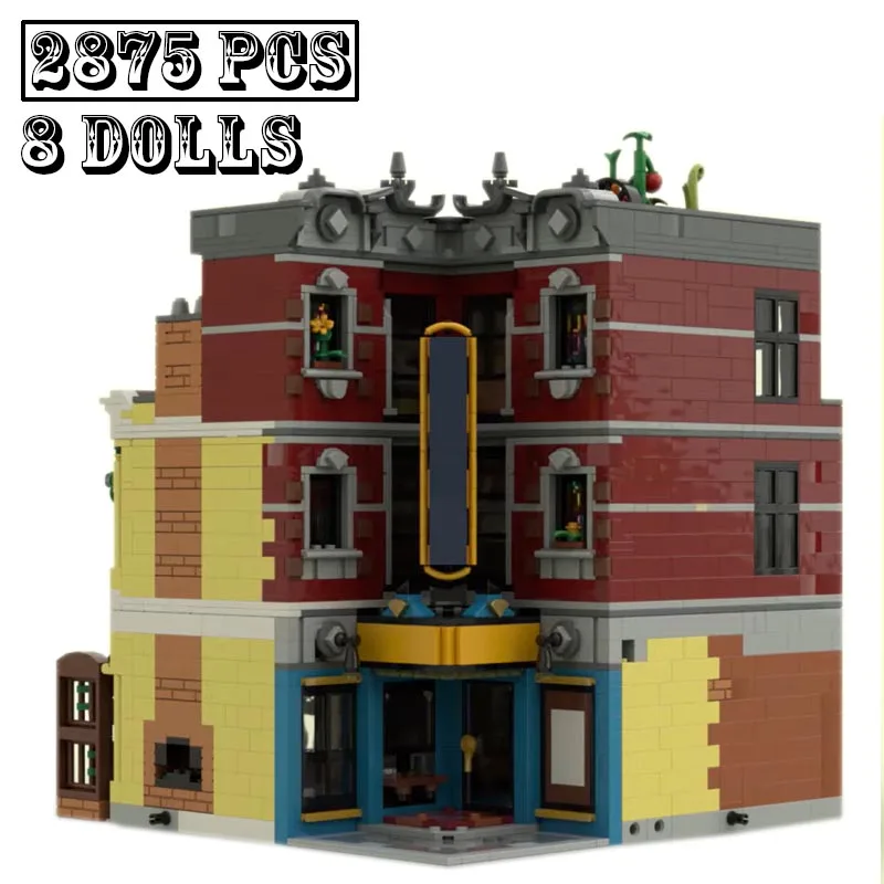 

In Stock New MOC -135741 Inverted Jazz Club City Street View Modular Building Blocks Bricks Educational Toys for Birthday Gifts