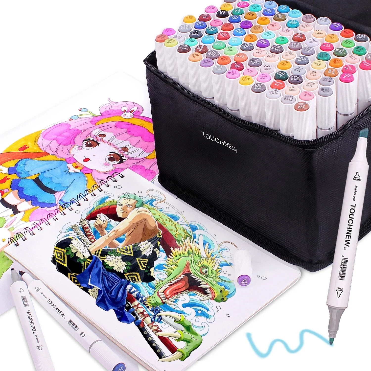 

12/60/80/108/168 Markers Set Manga Drawing Pen Alcohol Based Sketch Felt-Tip Twin Brush