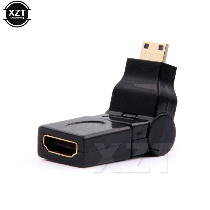 Адаптер HDMI-совместимый с Mini преобразователь 180 градусов угол Ethernet 1 4 в для
