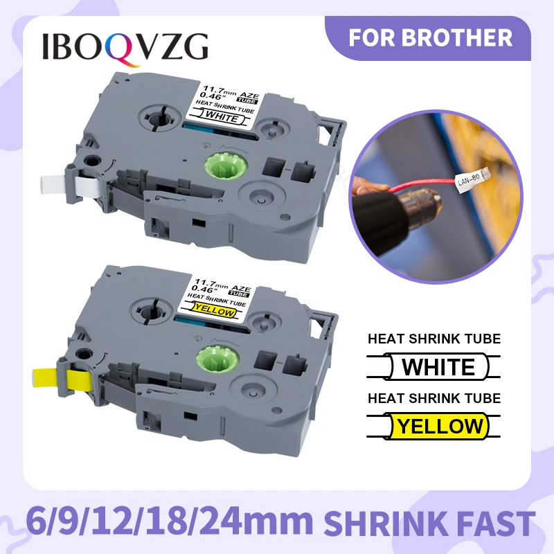 Этикетка 6/9/12/18/24 мм для Brother HSe-211 HSe-221 241 251 611 631 термоусадочная трубка этикетка P touch