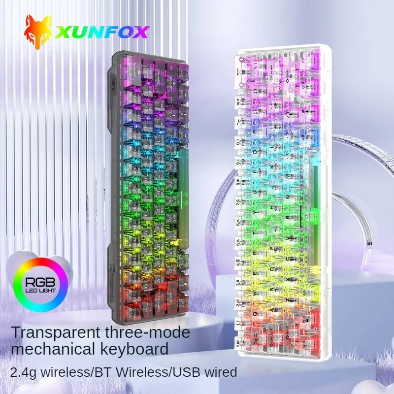 Клавиатура K30Pro Беспроводная Механическая Прозрачная с поддержкой Bluetooth, 2,4 ГГц