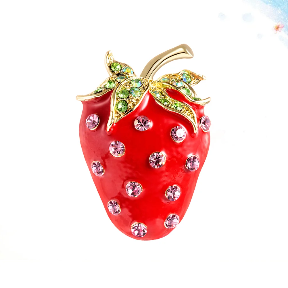 

Chic Strawberry Design Brooch Trendy Style Fashionable Matte Brooch