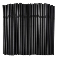 100pcs straw super long disposable extend bendable party fancy soft multifunctional drink juice accessories black flexible straw