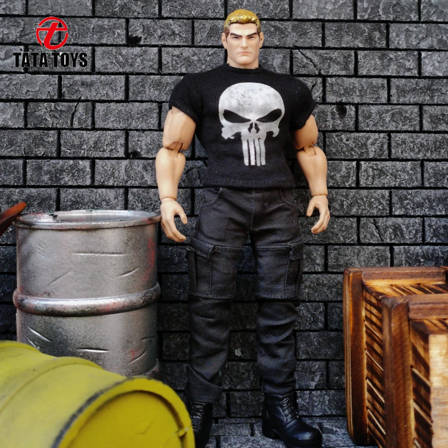 

IN STOCK 1/12 Scale male clothes black tight T shirt overalls pants fit GWTOYS strong body model