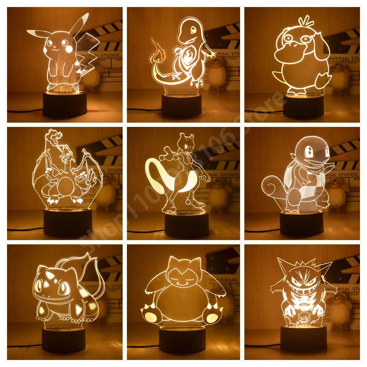 Купи Cute Pokemon Pikachu Anime Figures 3D Led Night Light Model Toys Children Bed Room Decor Birthday Gift Christmas Gifts for Kids за 137 рублей в магазине AliExpress