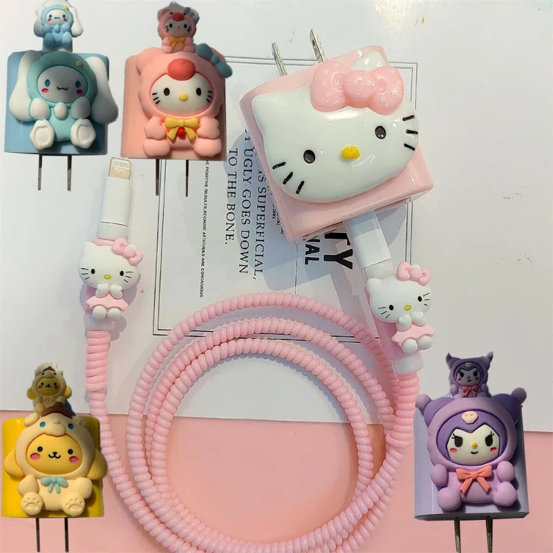 

Sanrio Hello Kitty Cinnamoroll My Kuromi Pompompurin Cute Anime Charger Case Phone Power Adapter Shell for IPhone / IPad 18W/20W