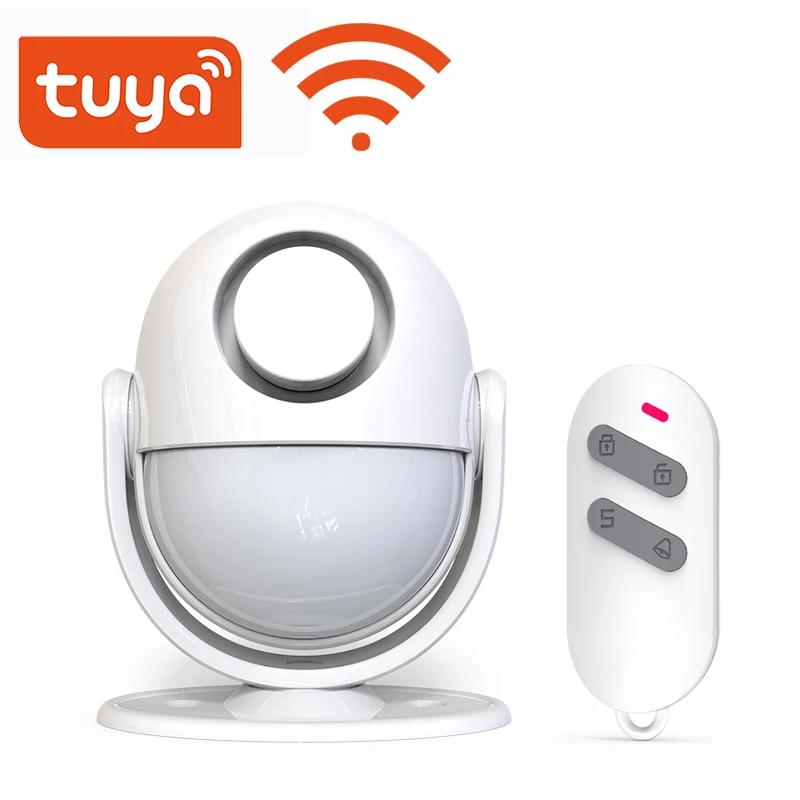 

WiFi Tuya PIR Motion Sensor Detector Build-in buzzle Battery Powered Home Alarm System work with IFTTT Smart Life