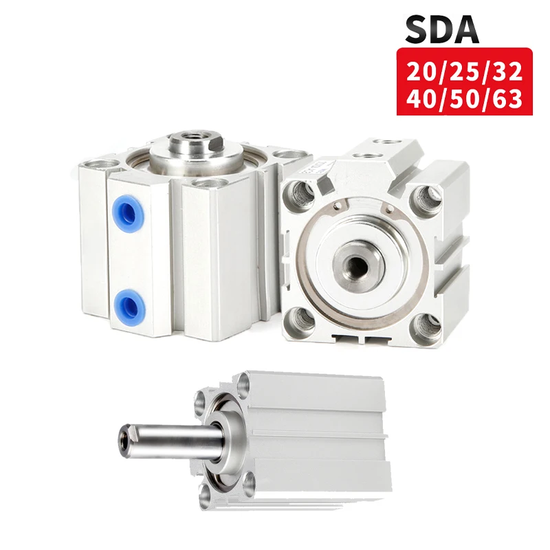 

Air Cylinder SDA series Pneumatic Compact airtac type 16 20 25 32 40 50 63mm Bore to 5 10 15 20 25 30 35 40 45 50mm Stroke