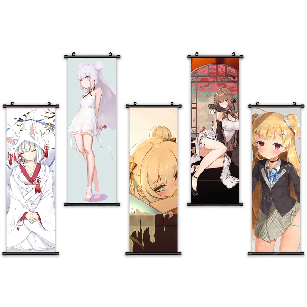 

Wall Azur Lane Art Anime Canvas Pictures Painting Printed Kizuna AI Poster Plastic Shirakami Fubuki Hanging Scrolls Home Decor