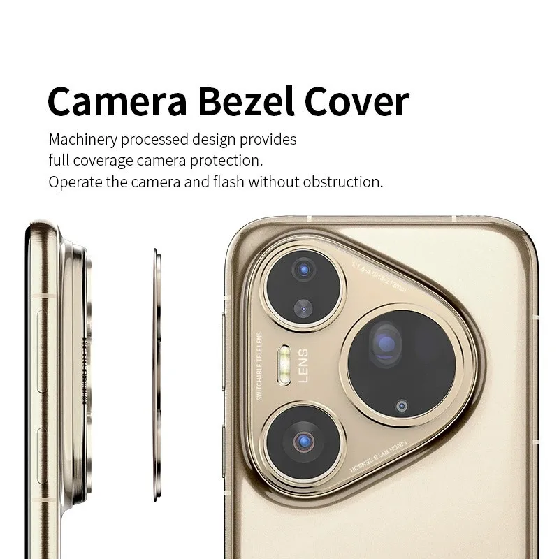 Фото Черная металлическая наклейка на рамку камеры для Huawei Pura 80 Ultra Pura 80 Pro Plus, полая защита объектива камеры из алюминиевого сплава №4
