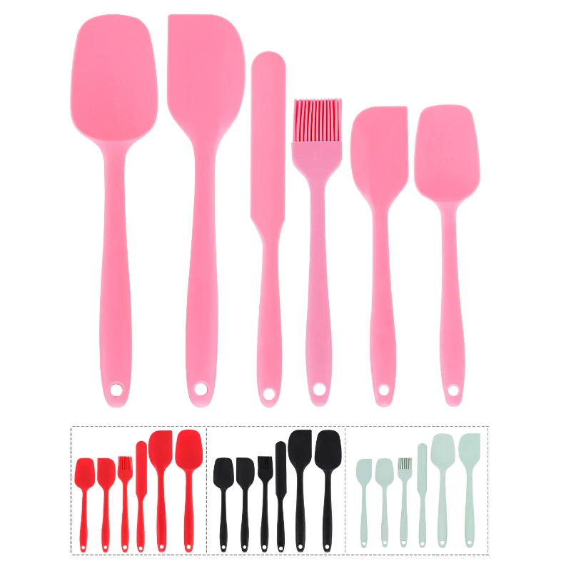 

6pcs Silicone Cream Spatula Scraper Oil Brush Kitchen Accessories Heat-Resistant Spatula Kitchen Utensils Baking Cooking Gadgets
