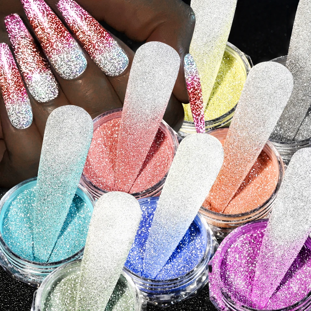 

Reflective Thermal Nail Powder Glitter Nail Art Shinning Crystal Rhinestone Sequins Chrome Pigment UV Gel Polish Glitter 45#et