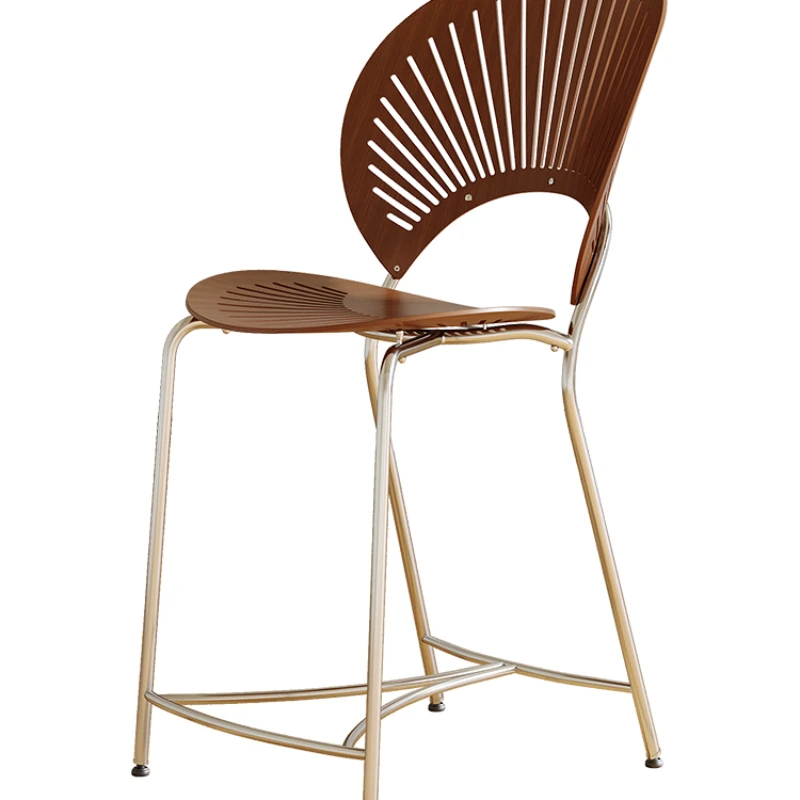 S With Armrests, Restaurant Front Desk Backrest, High Legs, Light French Cream, Wind Island Bar
