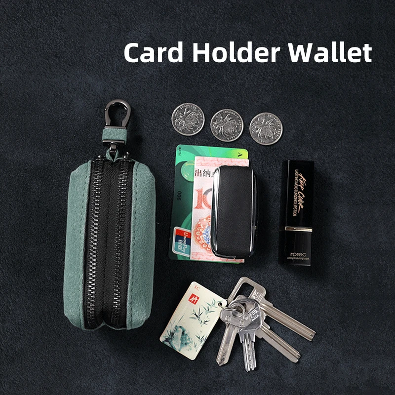 Кошелек для монет с логотипом автомобиля двойная молния ключ карт сумка хранения