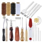 Профессиональный набор инструментов для кожевенного ремесла, ручная швейная строчка, скальпель, иглы для резьбы, Рабочий набор седла, аксессуары, инструмент для самостоятельного изготовления