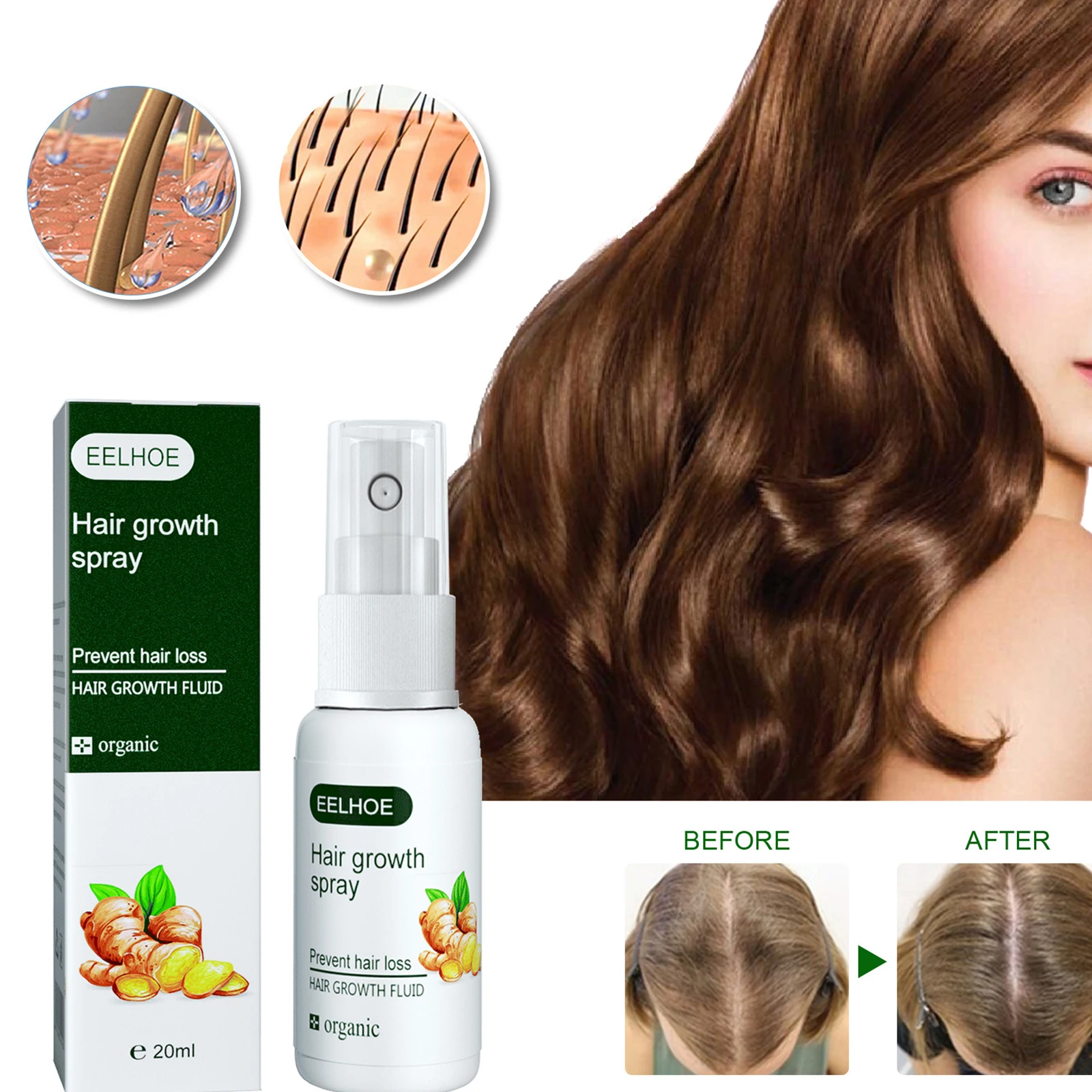 

Спрей для быстрого роста волос, имбирный средство против выпадения волос, средство для предотвращения истончения, сухая эссенция для восст...