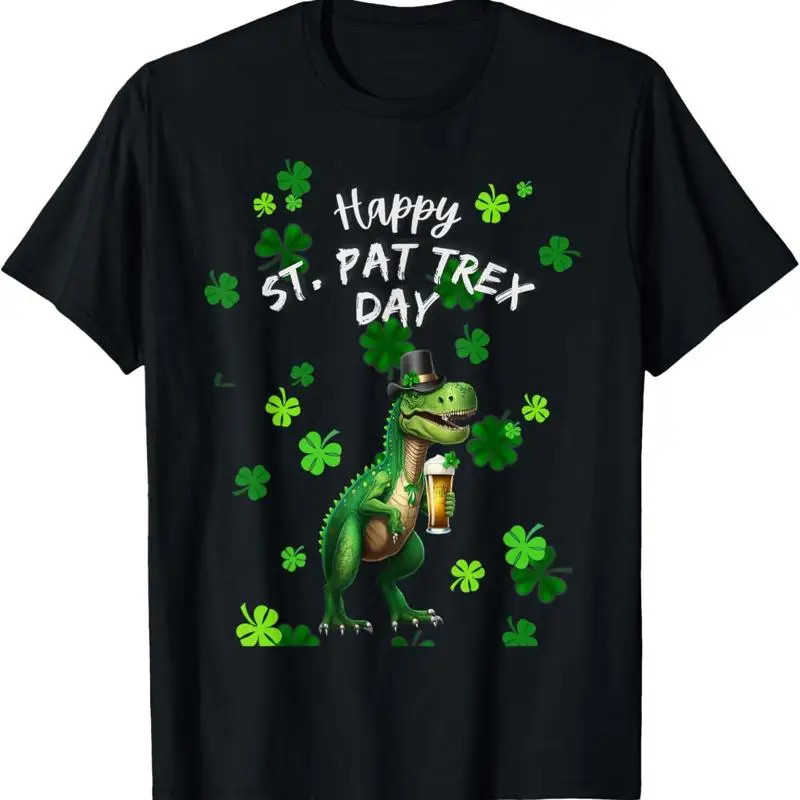 Фото Happy St Pat Rex Day T Beer Glass Pattys Лепрекон Рубашка №1