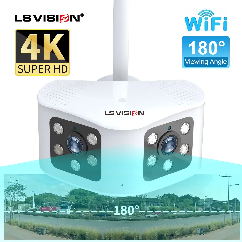 

Панорамная IP-камера LS VISION 4K 8 Мп с углом обзора 180 ° и Wi-Fi