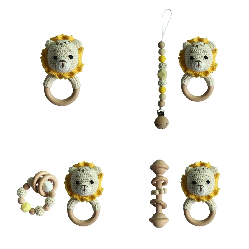 

Вязаный детский прорезыватель деревянное кольцо ручной работы BPA бесплатно жевательные игрушки для прорезывания зубов подарки