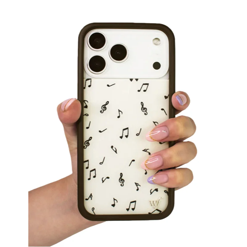 Фото Чехол для телефона Wildflower Love Notes для iPhone 17, 16, 15, 14, 13, 12, Pro Max Plus WF, противоударный чехол с музыкальной нотой, чехол №1