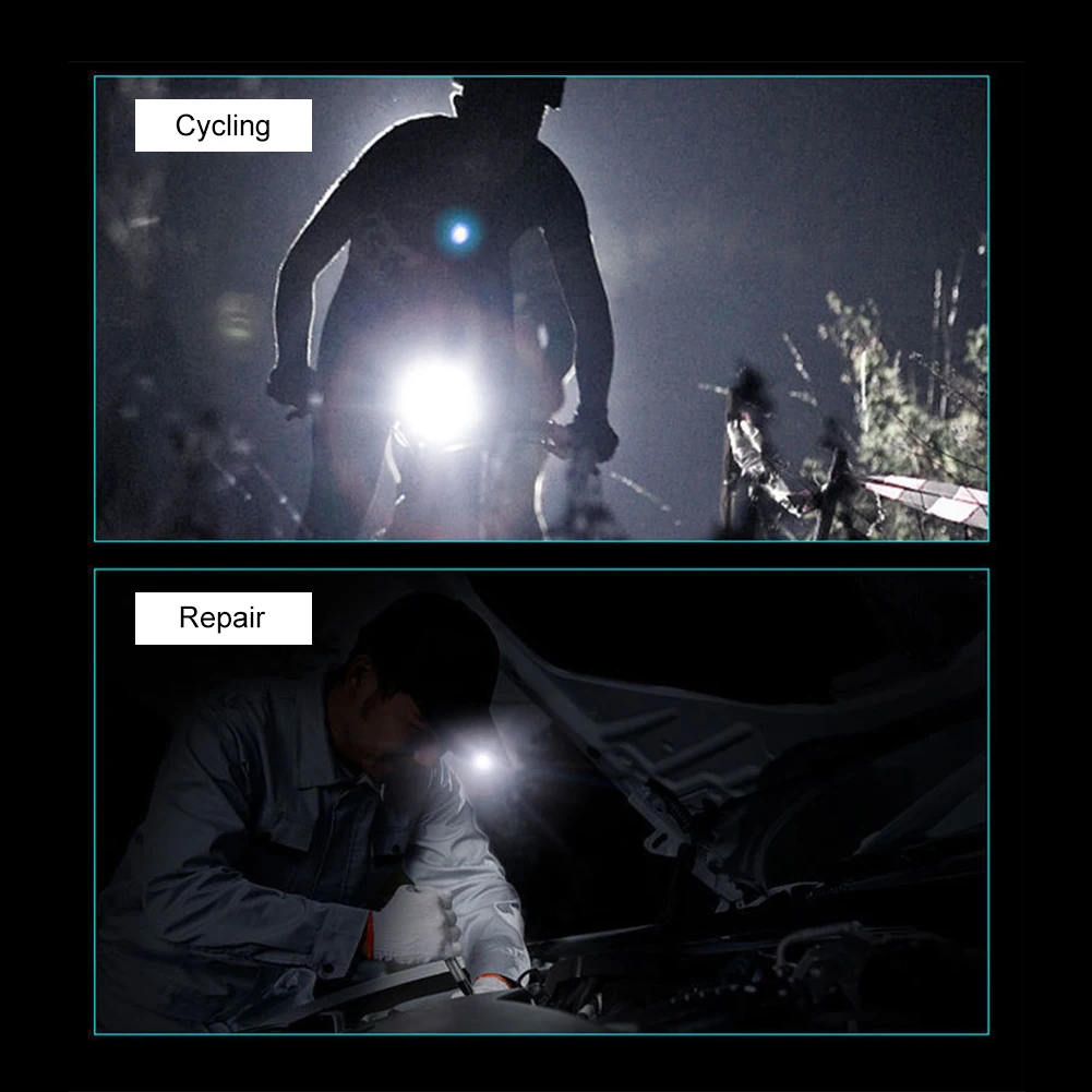

USB Type-C Charging LED Smart Wave Sensor Headlamp Waterproof Clip-on Cap Lamps