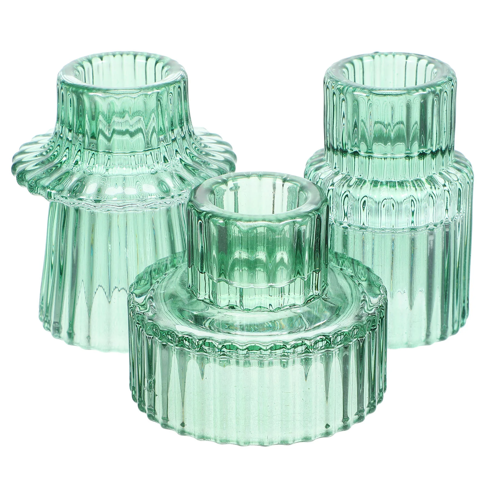 

3 Pcs Candlestick Dining Table Decor Glass Candlesticks Holder Holders Centerpiece Wedding Home Party Tealight