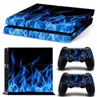 Виниловая наклейка Blue fire для консоли PS4, контроллеры для Playstation Cover Skin 4 + 2
