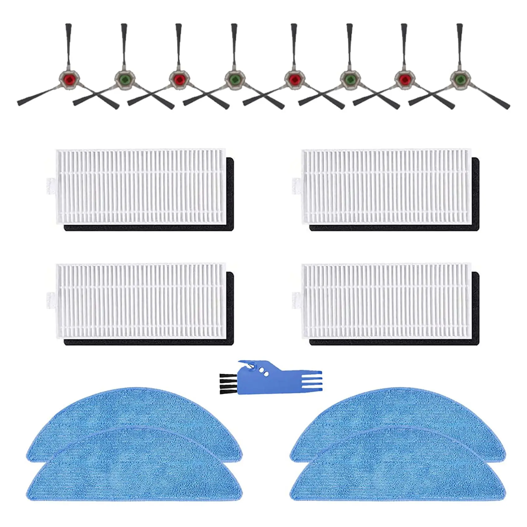 Filter Brush Cloth Replacement Parts Set for Yeedi K650 Robot Vacuum Cleaner Accessories (17 Pieces)