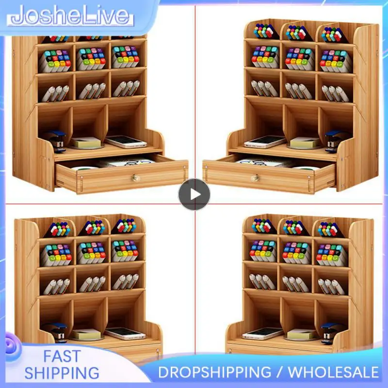 

Storage Rack School Office Desktop Storage Multi-grid Pen Holder Oblique Pen Holder Desktop Manager Storage Box Shelf Student