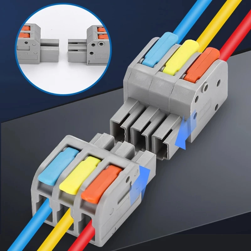

10PCS Docking Mini Quick Wire Connector Universal Compact Electrical Wiring Connectors Push-in Butt Conductor Terminal Block