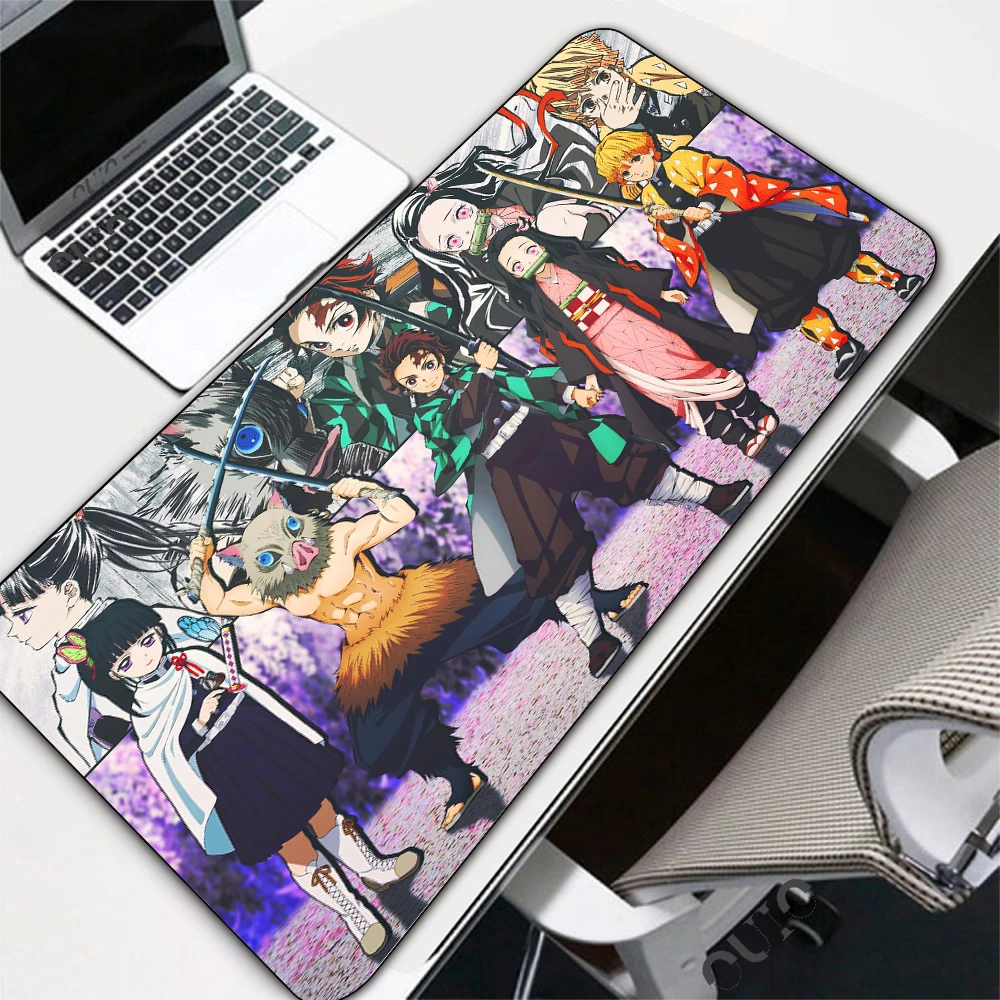

Demon Slayer Large MousePad Anime Mouse Pad Gaming Accessories Gabinete Gamer Keyboard Desk Mat Non-Slip Laptop Mousepad 90x40cm
