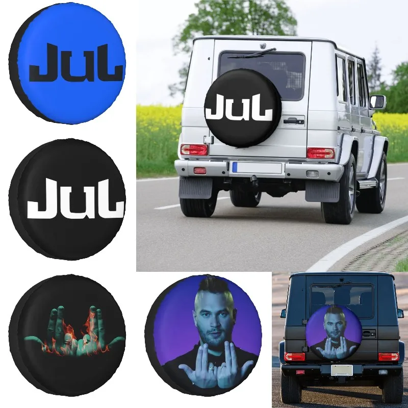

Jul Logo Spare Tire Cover Case Bag Pouch for Jeep Pajero French Rapper Music Car Wheel Protectors Accessories 14" 15" 16" 17
