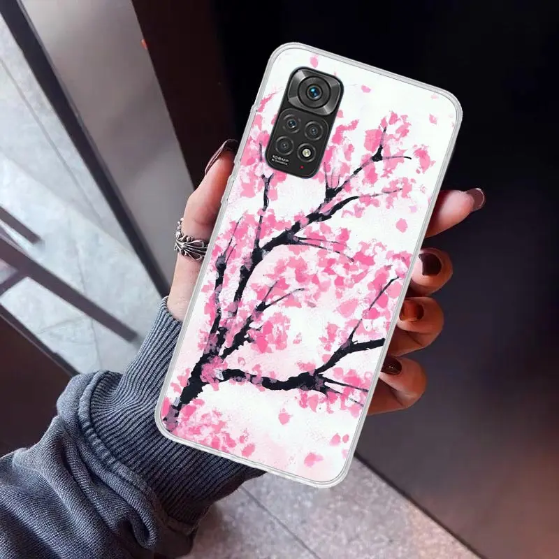 Cherry Blossom Tree Phone Case for Xiaomi Redmi Note 13 12S 12 11S 11 11E 11T 10S 10 Pro Plus 9 9S 8 8T 7 5G Soft Cover Fundas