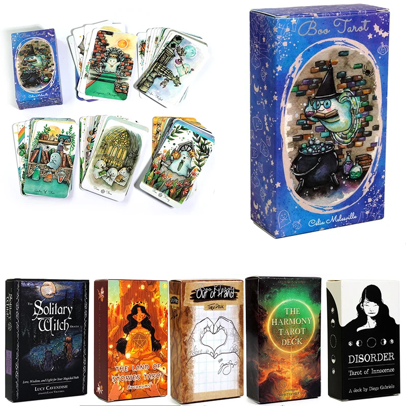 Карты Boo Tarot 78 Английское Издание Celia Melesville Игра Для Чтения Таро Начинающих